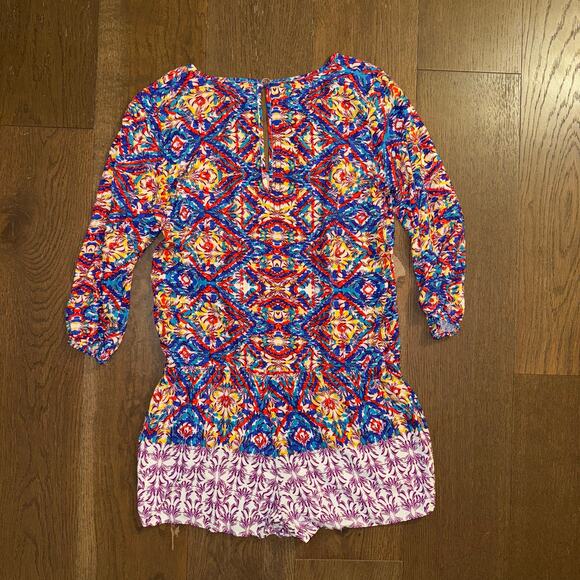 Michael Stars Tulum Border Print Romper Size Small - Picture 2 of 5
